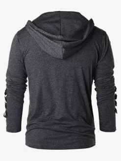 Haut vintage noir rétro en polyester à manches longues Costumes rétro pour homme