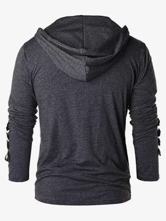 Haut vintage noir rétro en polyester à manches longues Costumes rétro pour homme