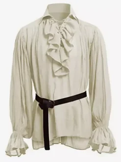 Haut vintage noir rétro en polyester à manches longues Costumes rétro pour homme Bourgogne