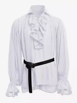 Haut vintage noir rétro en polyester à manches longues Costumes rétro pour homme Bourgogne