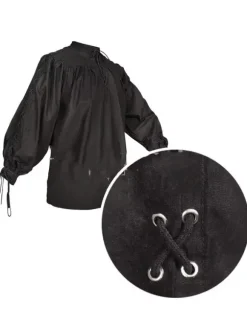 Haut vintage noir rétro en polyester à manches longues Costumes rétro pour homme