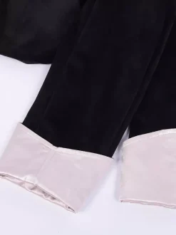 Haut noir vintage à boutons rétro à manches longues pour homme
