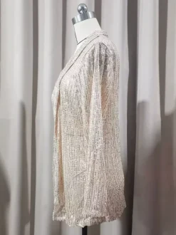 Hauts de soirée tendance col rabattu sequins manches longues blazers cardigans