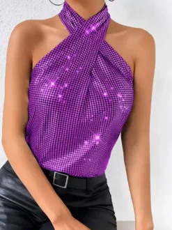 Hauts de soirée tendance hauts dos nu sans manches