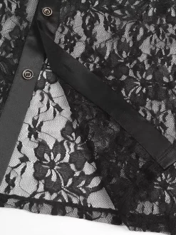 Haut Vintage noir rétro à manches longues chemise en Fiber de Polyester Costumes rétro pour hommes