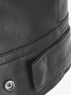 Haut Vintage noir rétro sans manches haut en cuir PU Costumes rétro pour hommes