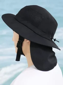 Homme Chapeau Chic Bloc de Couleur À Lacets Polyester Unisexe Chapeau de Soleil