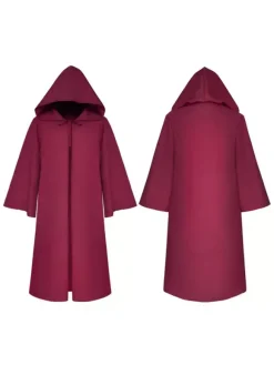 Hommes Ponchos de Noël Bourgogne Cape Polyester Noël Halloween Vacances Costumes