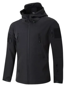 Hommes Vestes À Capuche Chic Deep Grey Black Amazing Jacket