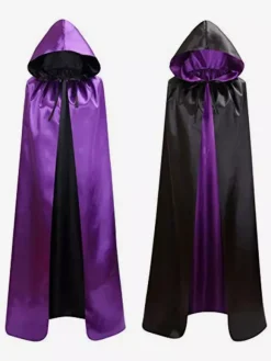 Hommes Ponchos Rouges Pour Noël Cape Polyester Noël Halloween Vacances Costumes