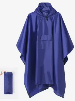 Imperméable à capuche randonné Accessoires Homme Polyester Bleu Foncé