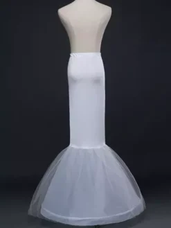 Ivoire jupon Tulle longue sirène 1 couche 2 cerceau jupon nuptiale de mariage