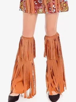 Jambières À Franges Marron Femme Accessoire Rétro Vintage Déguisement