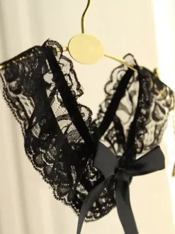 Jarretière de cuisse en dentelle noire pour femme n艙ud sexy