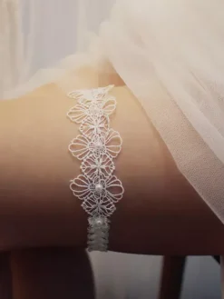 Jarretière De Mariage Pour La Mariée Magnifiques Perles En Dentelle