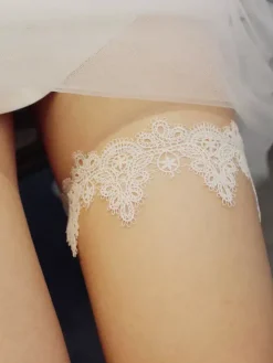 Jarretière De Mariage Sexy Tulle En Relief