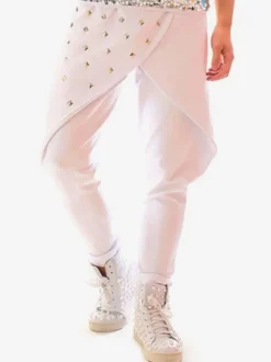 Jazz Dance Costume Hommes Pantalon Blanc Hip Hop Dancing Bottoms Déguisements Halloween