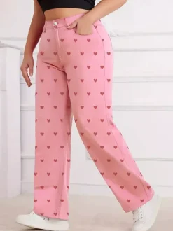 Jeans femme imprimés coupe ample et décontractée