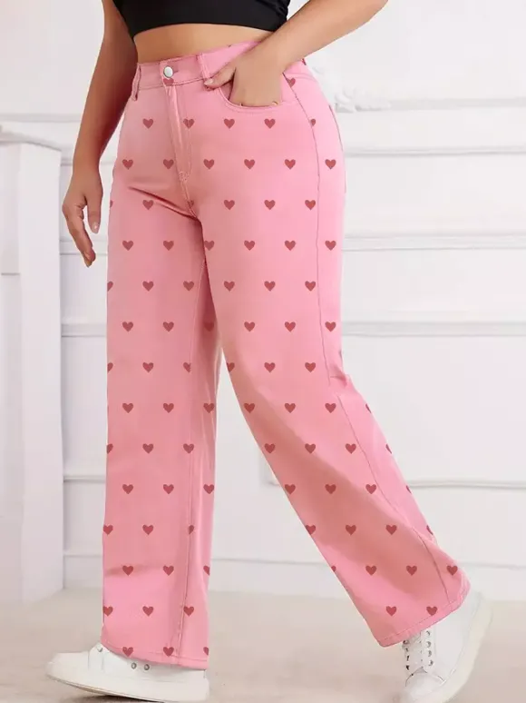 Jeans femme imprimés coupe ample et décontractée