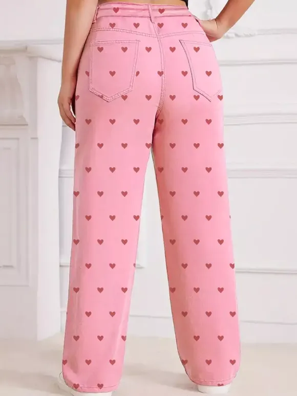 Jeans femme imprimés coupe ample et décontractée