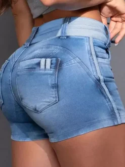 Jeans femme skinny jeans modernes en denim décontractés à ceinture