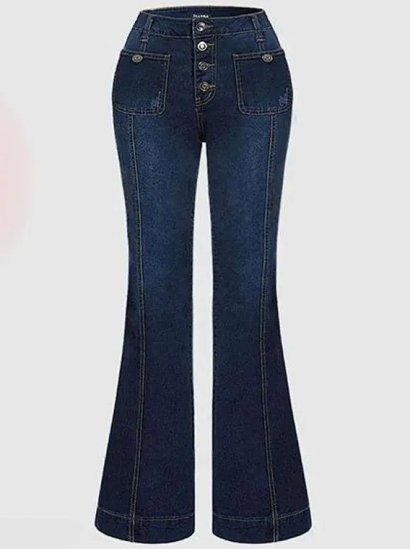 Jeans Pantalon Pour Femme Charmant Polyester