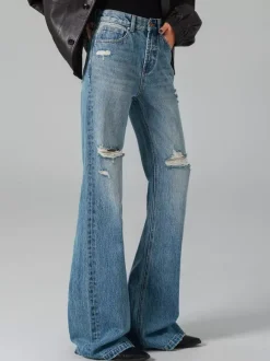Jeans pour femmes bas décontractés jeans taille haute