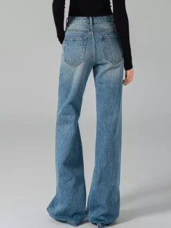 Jeans pour femmes bas décontractés jeans taille haute