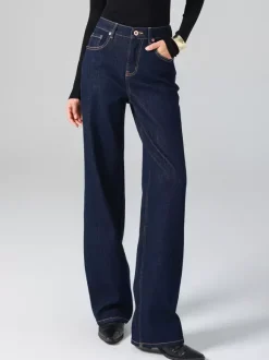 Jeans pour femmes bas de jeans larges en coton frais et élégant