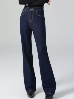 Jeans pour femmes bas de jeans larges en coton frais et élégant