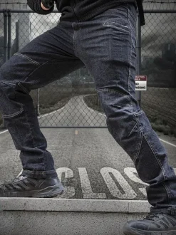 Jeans pour hommes Jeans pour hommes Casual Zipper Straight Deep Blue Deep Blue