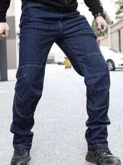 Jeans pour hommes Jeans pour hommes Casual Zipper Straight Deep Blue Deep Blue