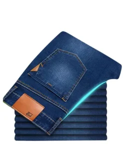 Jeans pour hommes Pantalon en denim bleu ciel clair skinny en détresse vieilli design antique