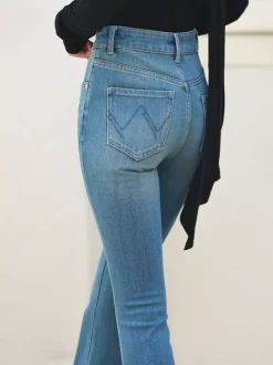 Jeans pour femmes bas élégants à taille haute jeans décontractés au quotidien