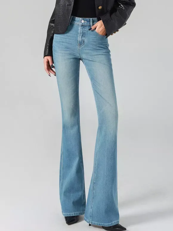 Jeans pour femmes bas élégants à taille haute jeans décontractés au quotidien