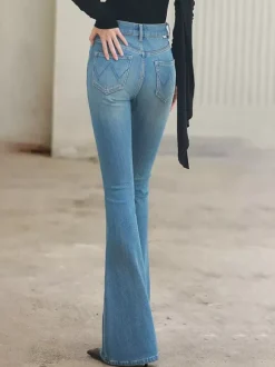 Jeans pour femmes bas élégants à taille haute jeans décontractés au quotidien