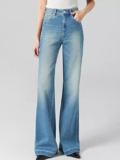 Jeans pour femmes bas modernes jeans élégants taille haute en denim