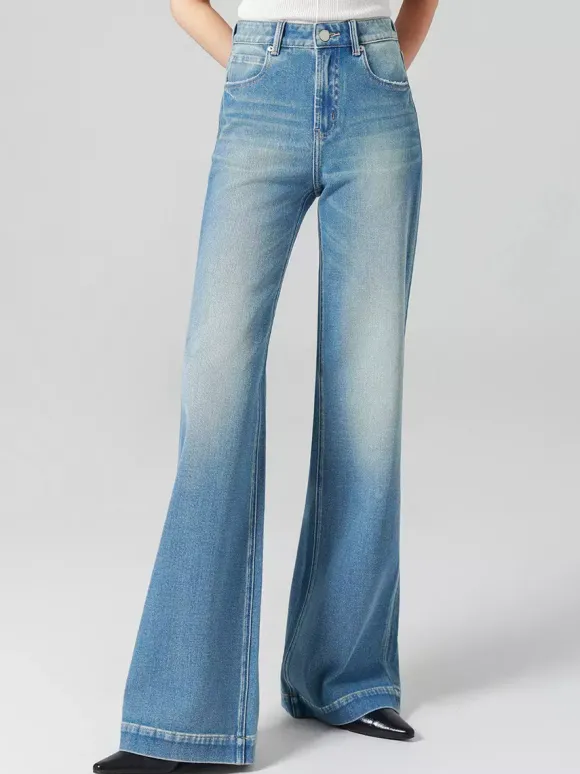 Jeans pour femmes bas modernes jeans élégants taille haute en denim