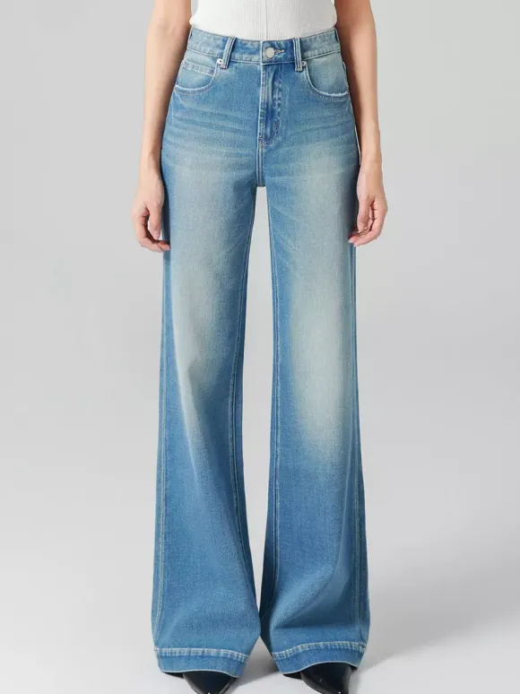 Jeans pour femmes bas modernes jeans élégants taille haute en denim
