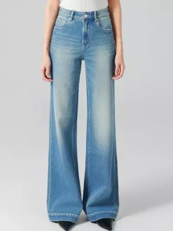 Jeans pour femmes bas modernes jeans élégants taille haute en denim