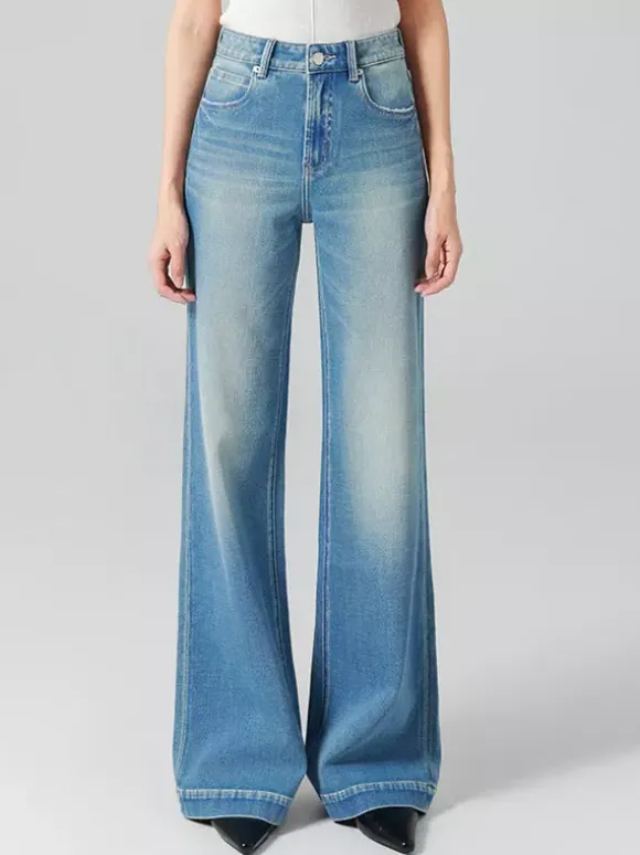 Jeans pour femmes bas modernes jeans élégants taille haute en denim