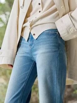 Jeans pour femmes bas modernes jeans élégants taille haute en denim