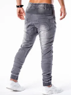 Jeans pour hommes Pantalon en denim bleu skinny à motif antique vieilli chic