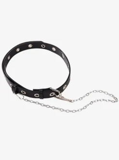 JoJo's Bizarre Adventure Queen Bite the Dust Robe gothique militaire Lolita OP Ensemble 3 pièces Rivet à chaîne noire