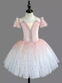 Jupe de danse de ballet à paillettes pour enfants