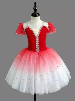 Jupe de danse de ballet à paillettes pour enfants