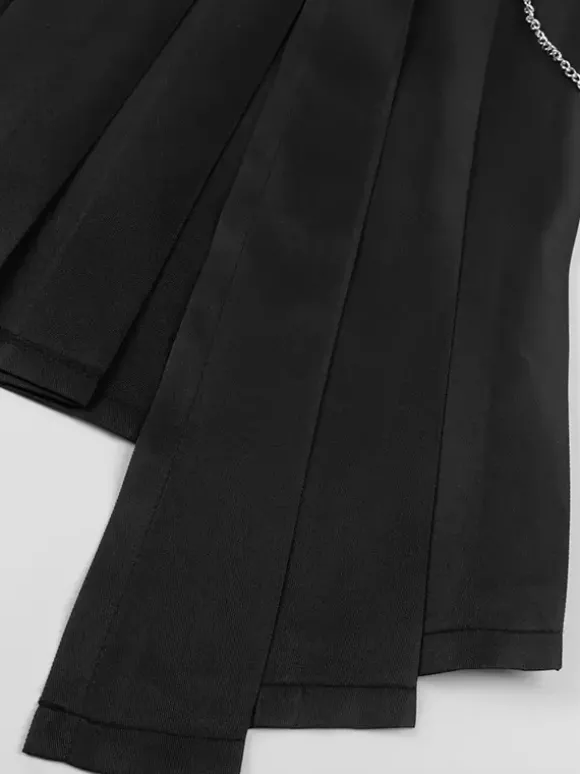 Jupe Homme Vintage Noire Rétro Plissée Asymétrique Gothique Steampunk Costumes