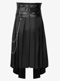 Jupe Homme Vintage Noire Rétro Plissée Asymétrique Gothique Steampunk Costumes