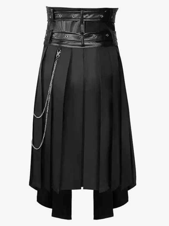 Jupe Homme Vintage Noire Rétro Plissée Asymétrique Gothique Steampunk Costumes