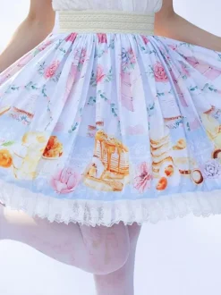 Jupe Mignonne Lolita SK Imprimé Fleuri Comme Image Jupes Lolita À Volants